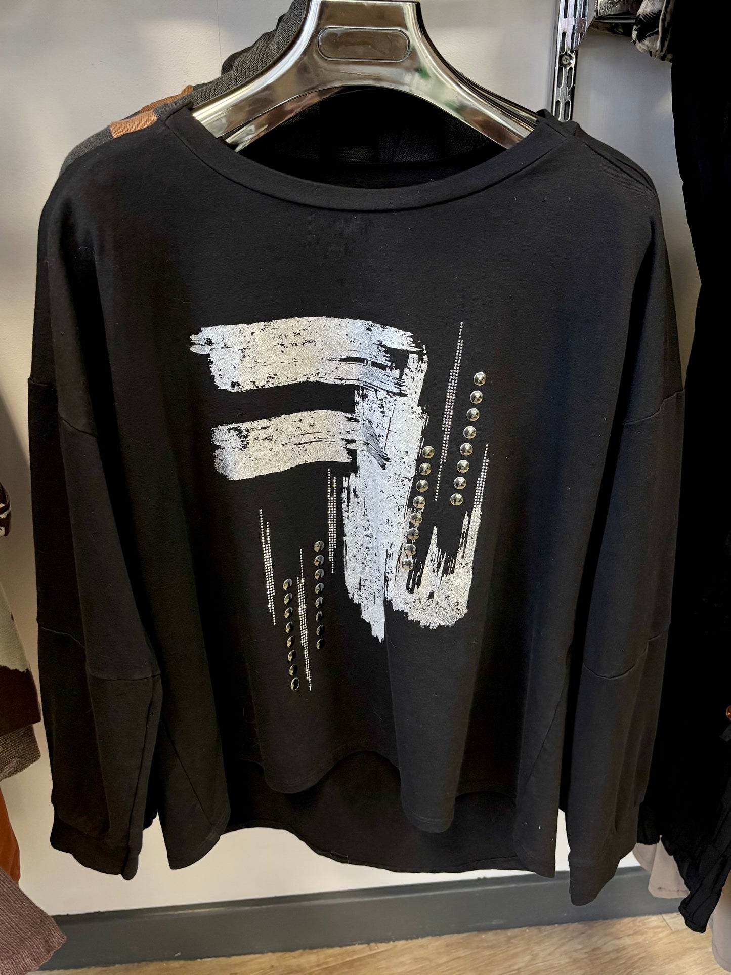 Metallic Graphic Cotton Sweatshirt