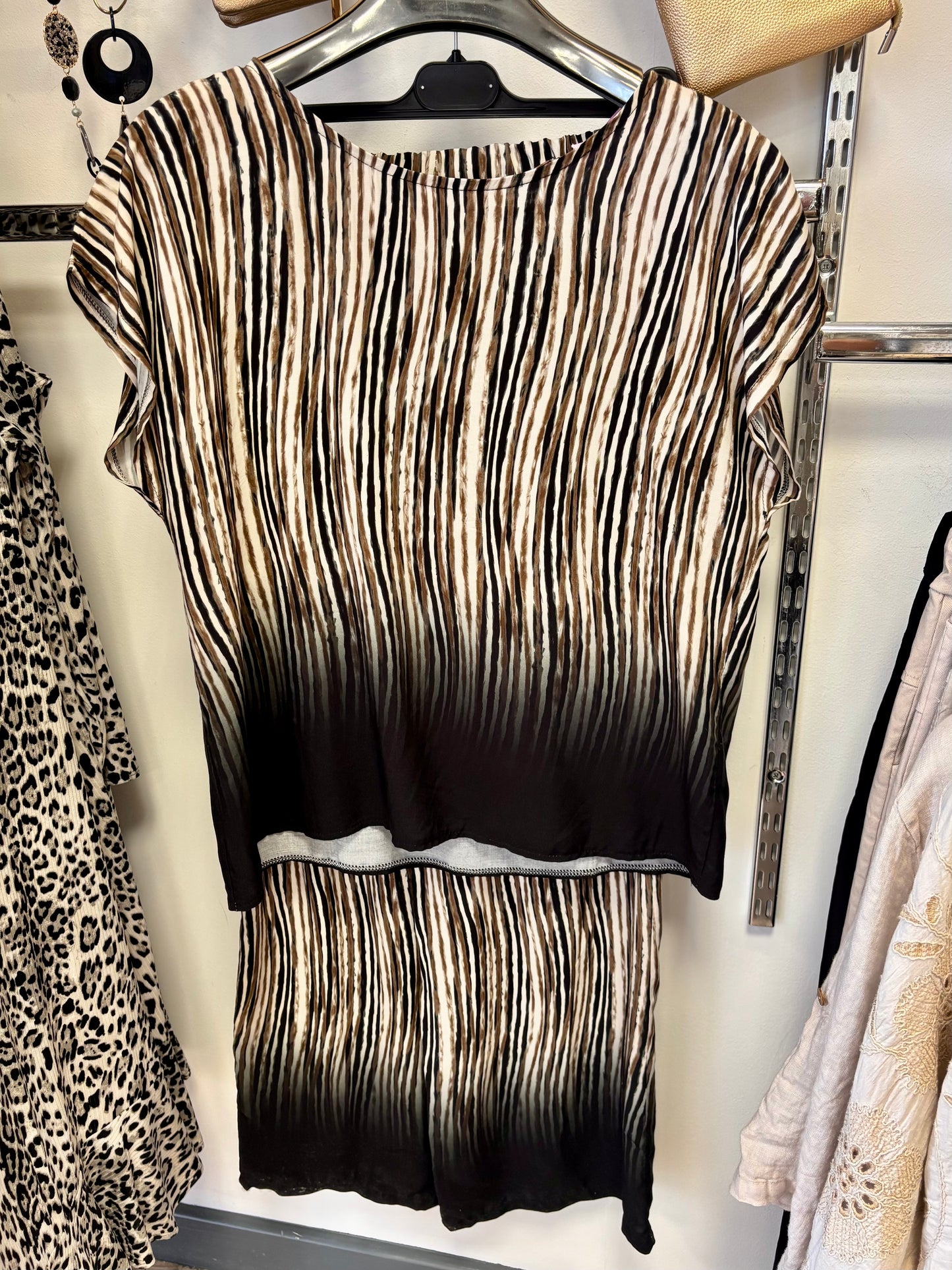 Striped Silky Top & Trousers Co-ord