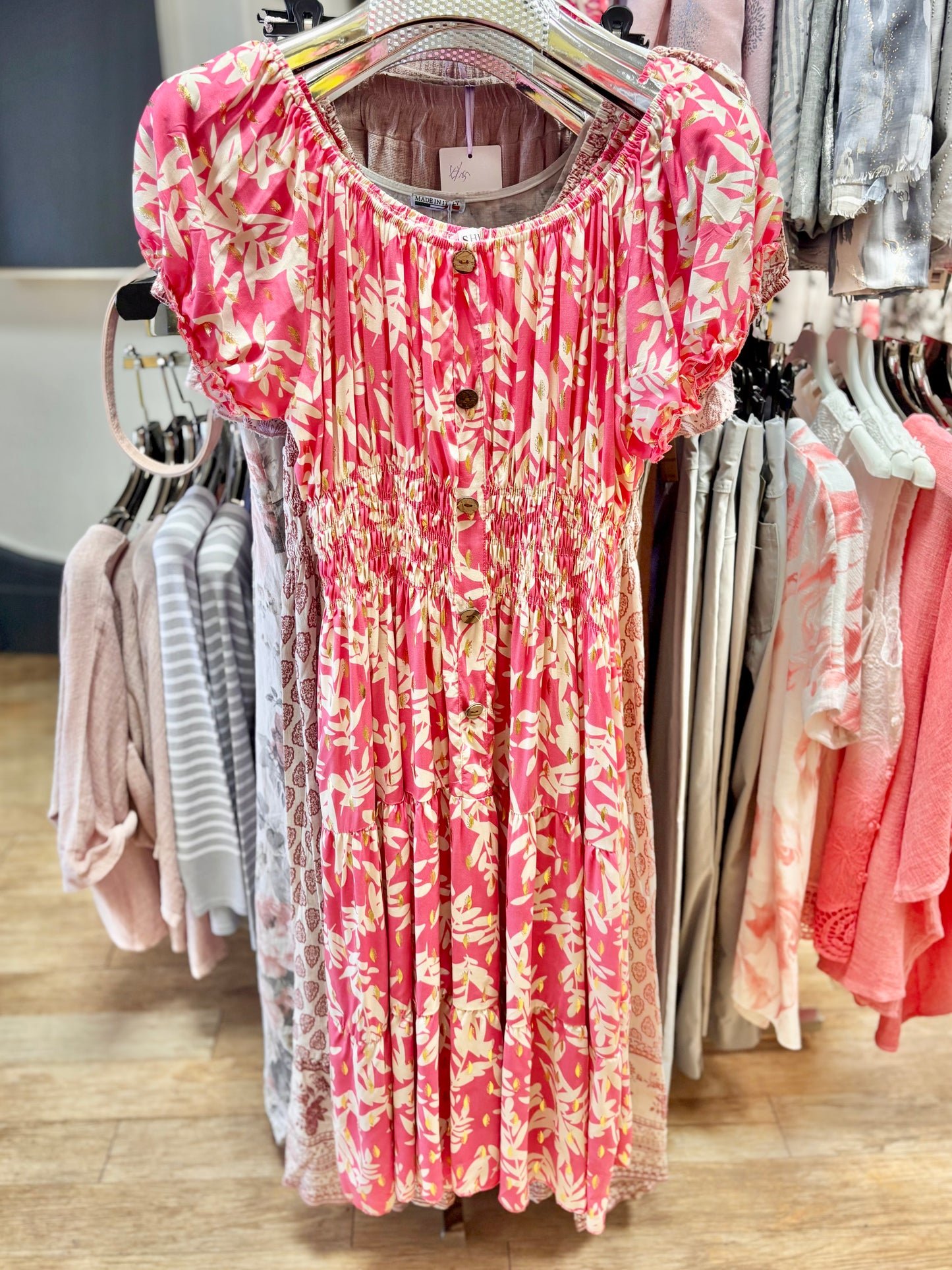 Shirred Waist Mini Dress