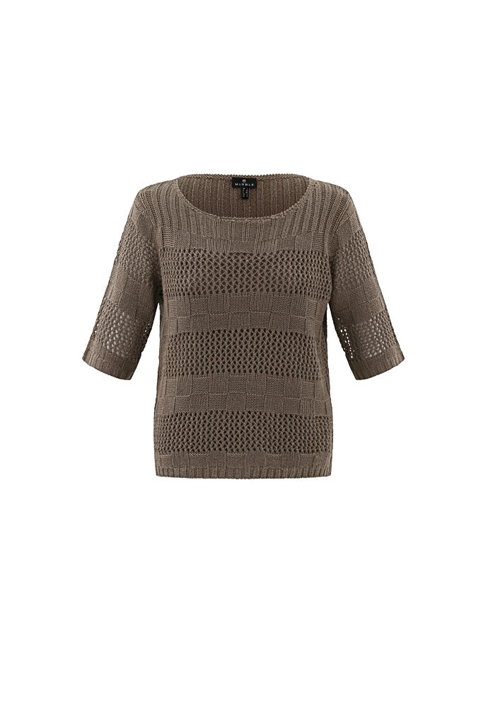 Marble Square Crochet Look Jumper