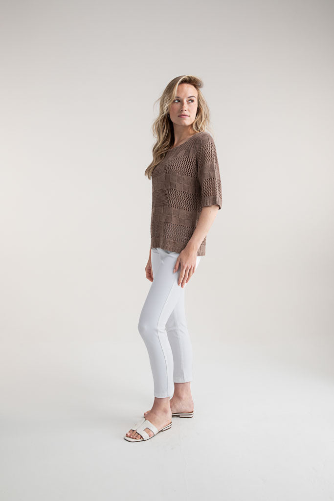 Marble Square Crochet Look Jumper
