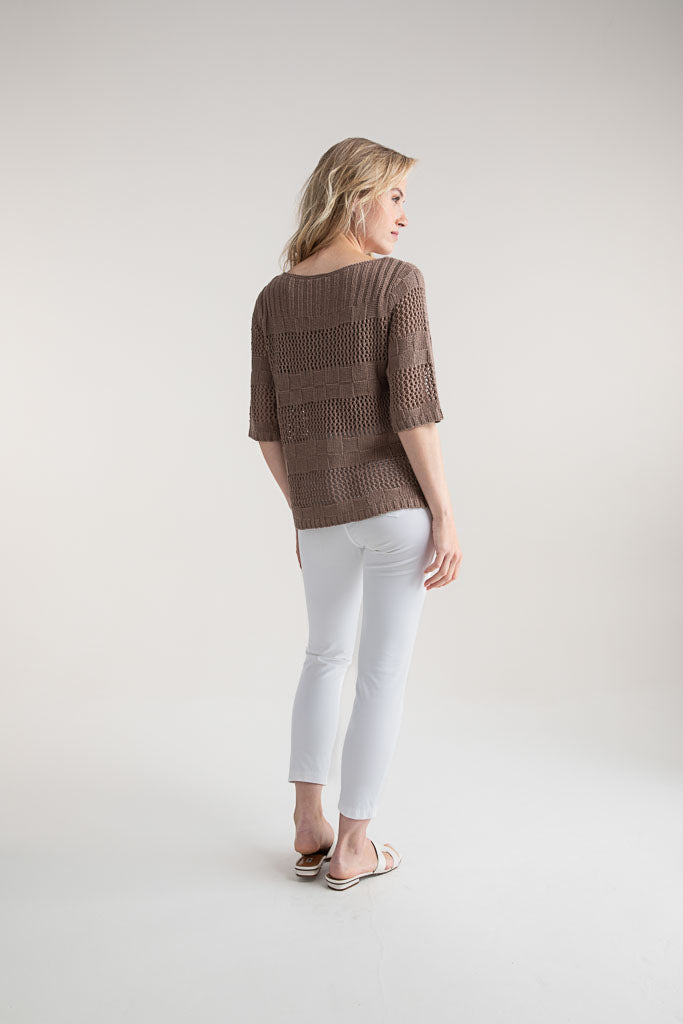 Marble Square Crochet Look Jumper