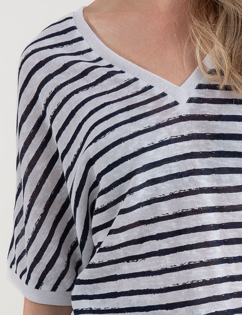 Marble Striped V-Neck Multiway Top