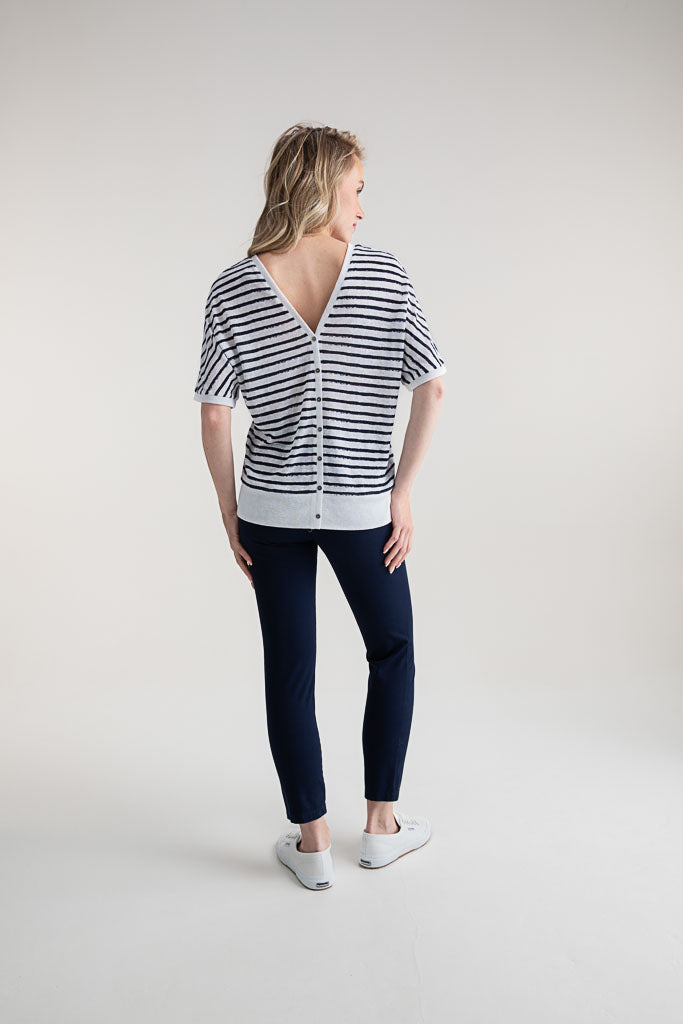 Marble Striped V-Neck Multiway Top