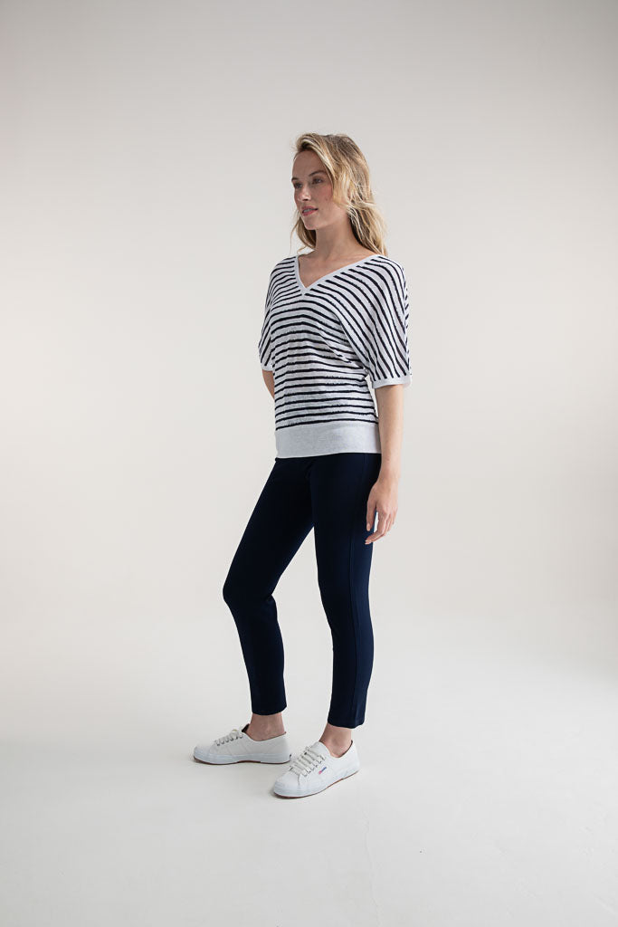 Marble Striped V-Neck Multiway Top