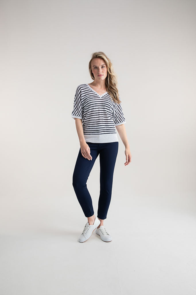 Marble Striped V-Neck Multiway Top