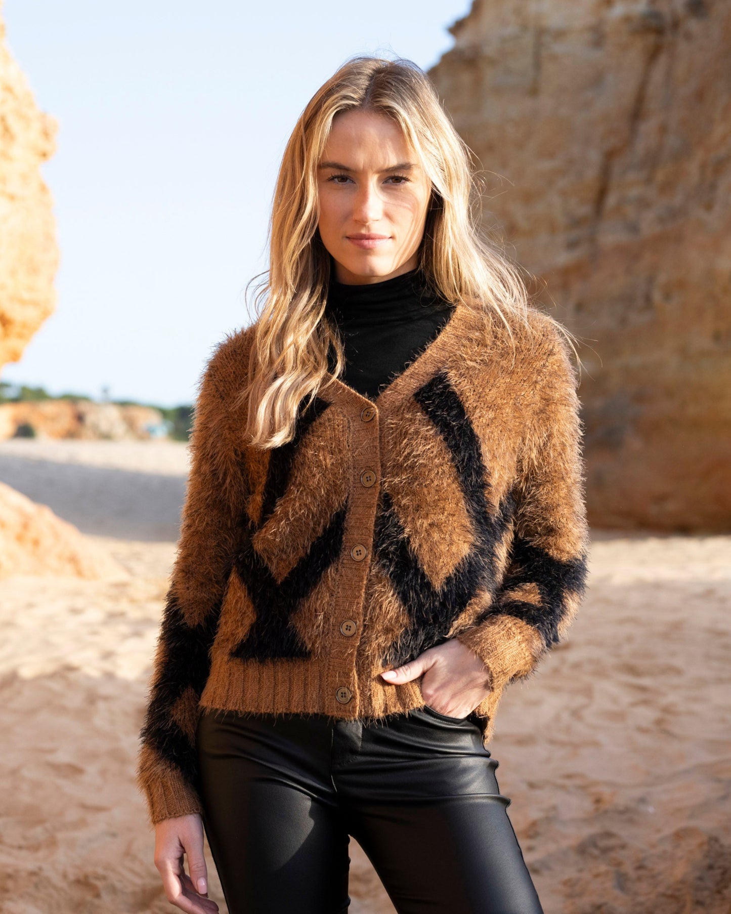 Marble Fluffy Cardigan