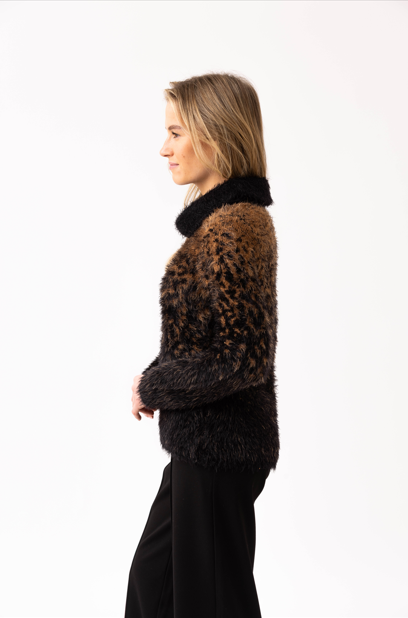 Marble Cowl Neck Fluffy Jumper