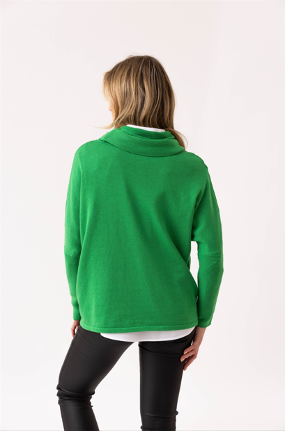 Marble Cowl Neck Buckle Jumper