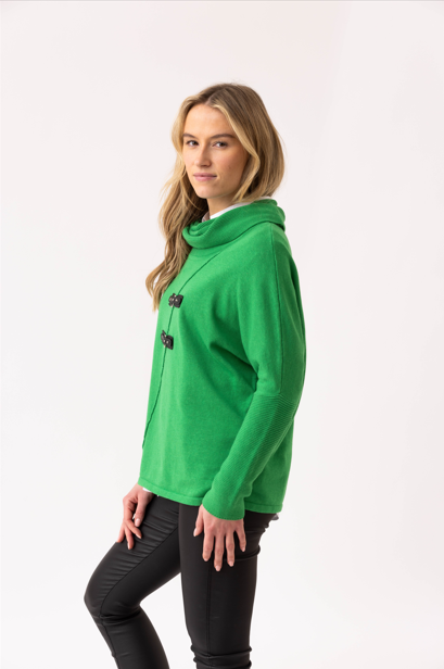Marble Cowl Neck Buckle Jumper