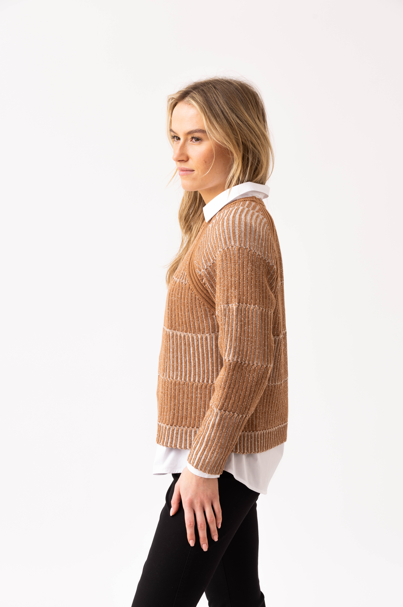 Marble Ribbed Jumper with Detached Roll Neck
