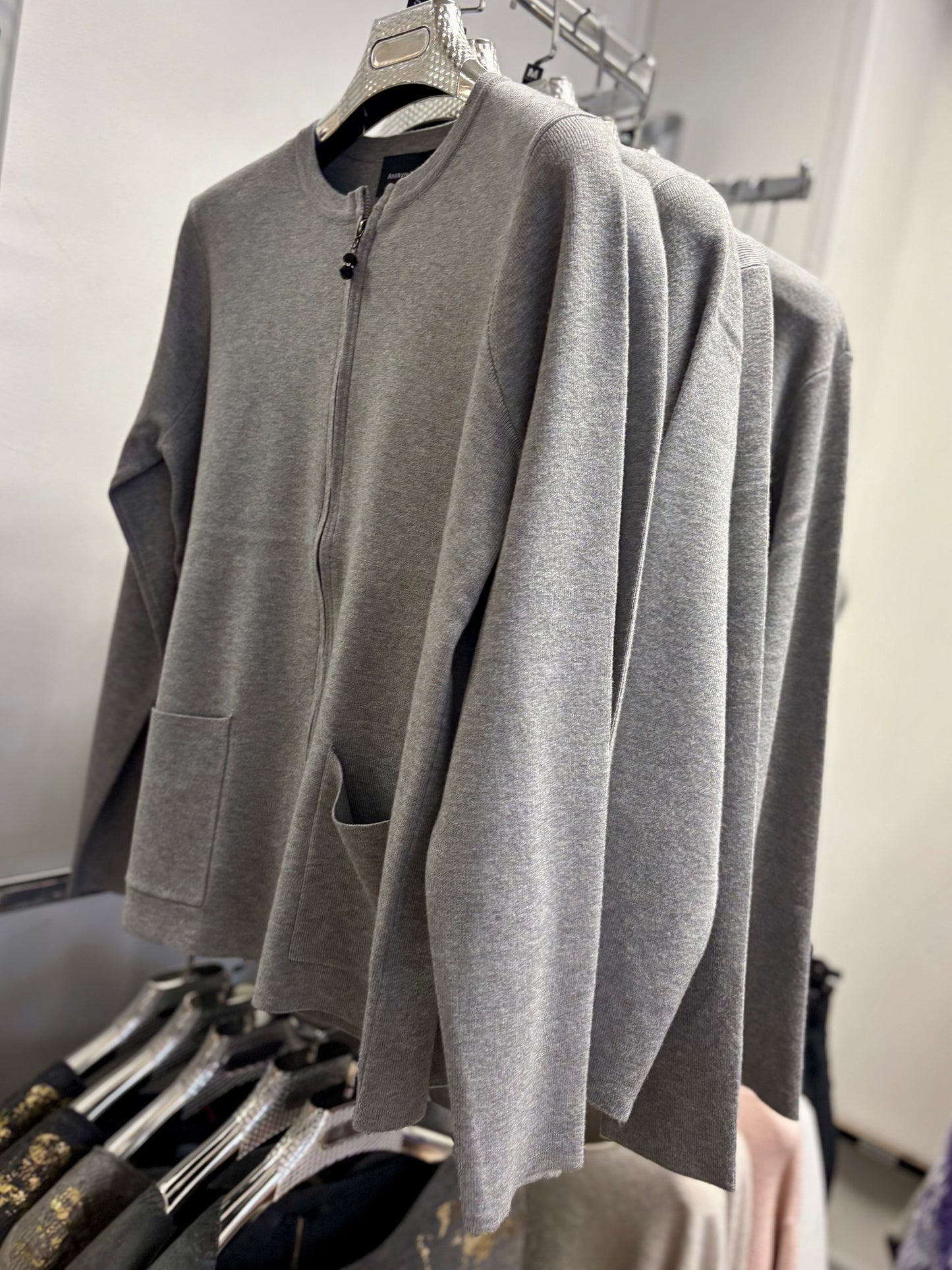Anonymous Fine Knit Zip Cardigan
