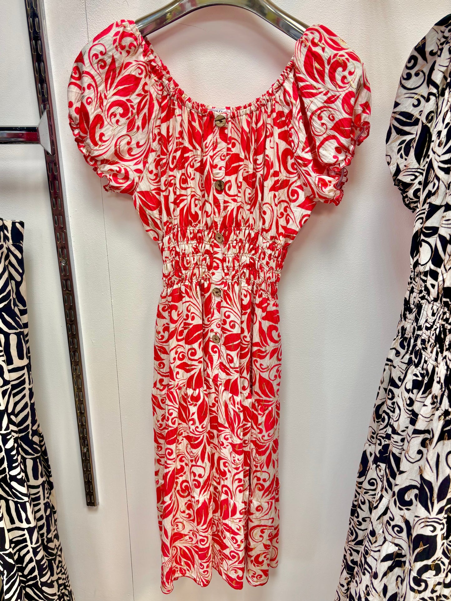 Shirred Waist Mini Dress