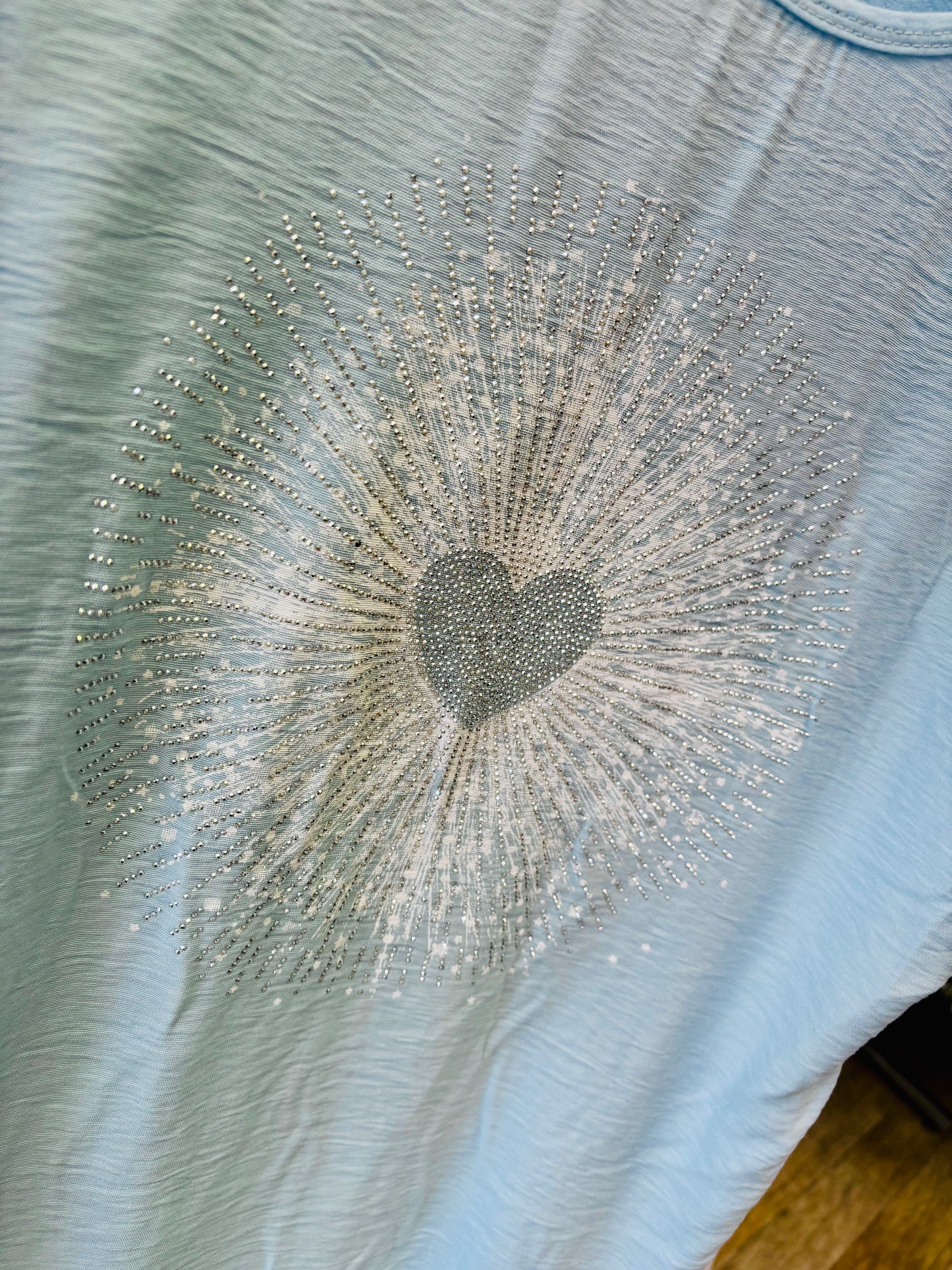 Diamante Heart Tie T-Shirt