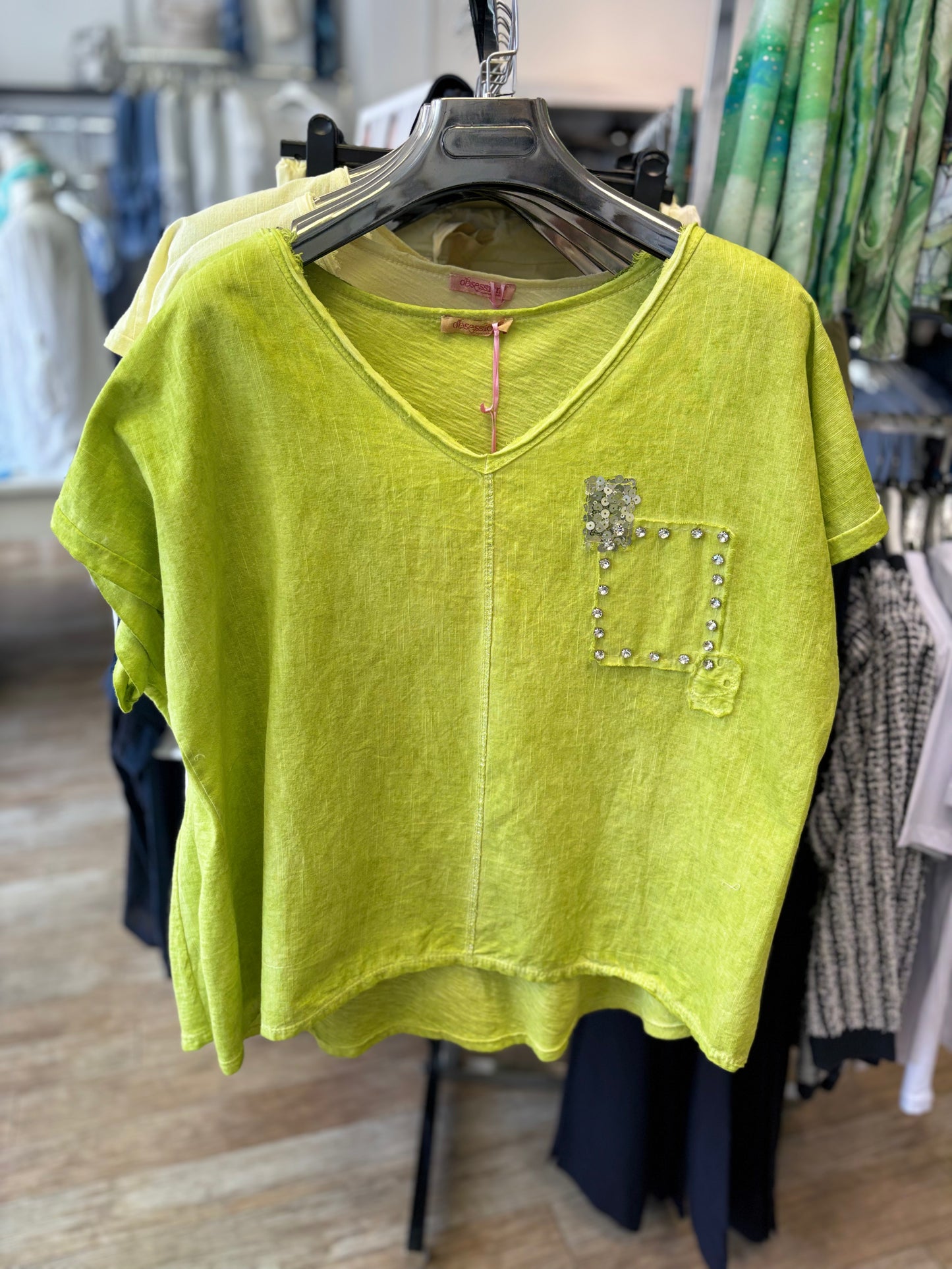 Linen Front Pocket T-Shirt