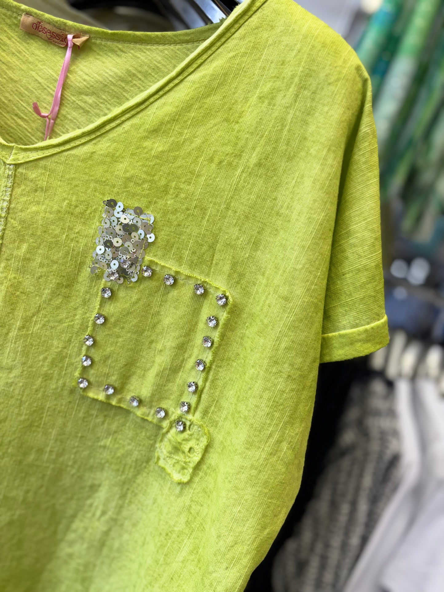 Linen Front Pocket T-Shirt