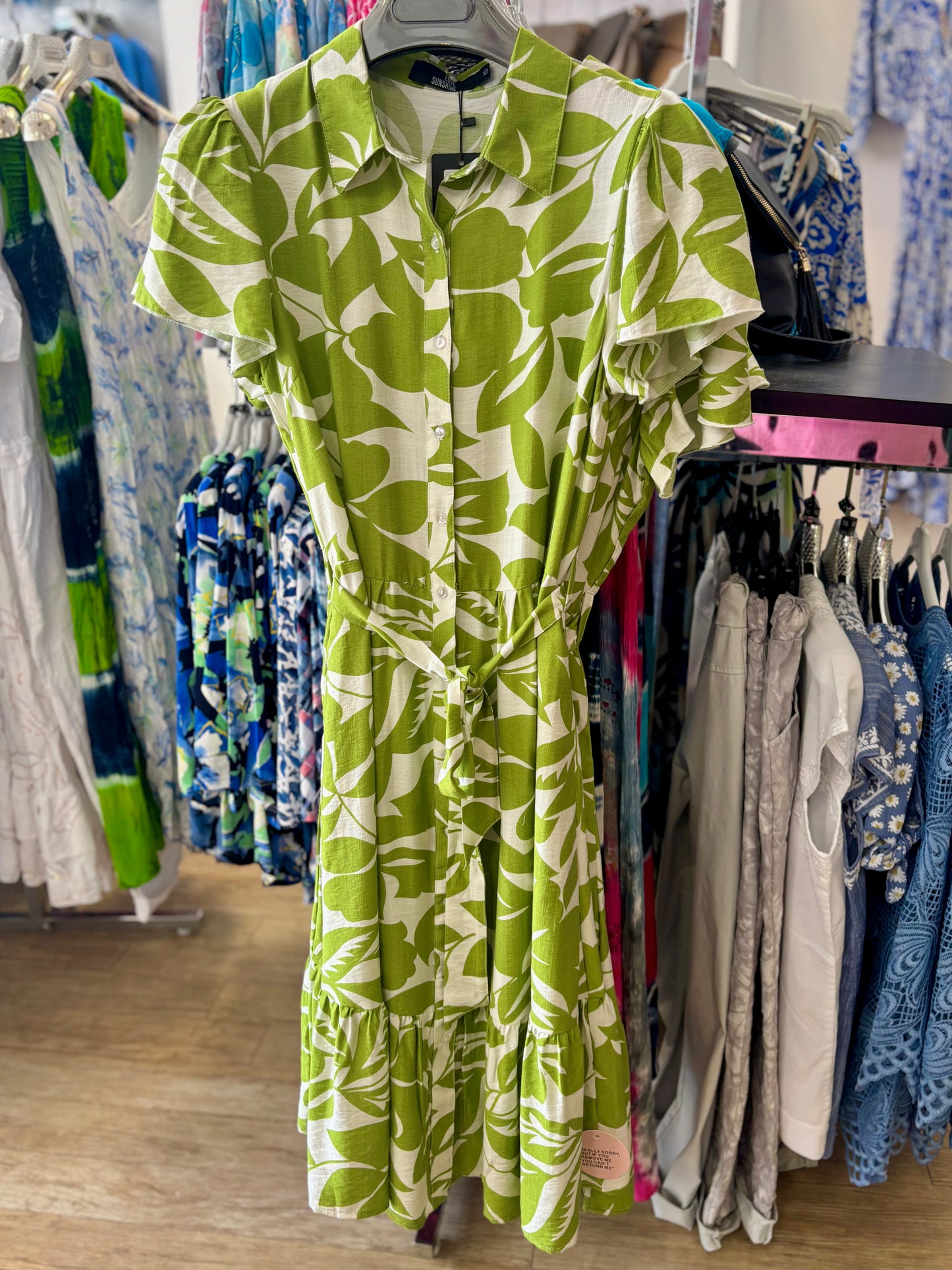 Love Sunshine Short Sleeve Shirt Dress