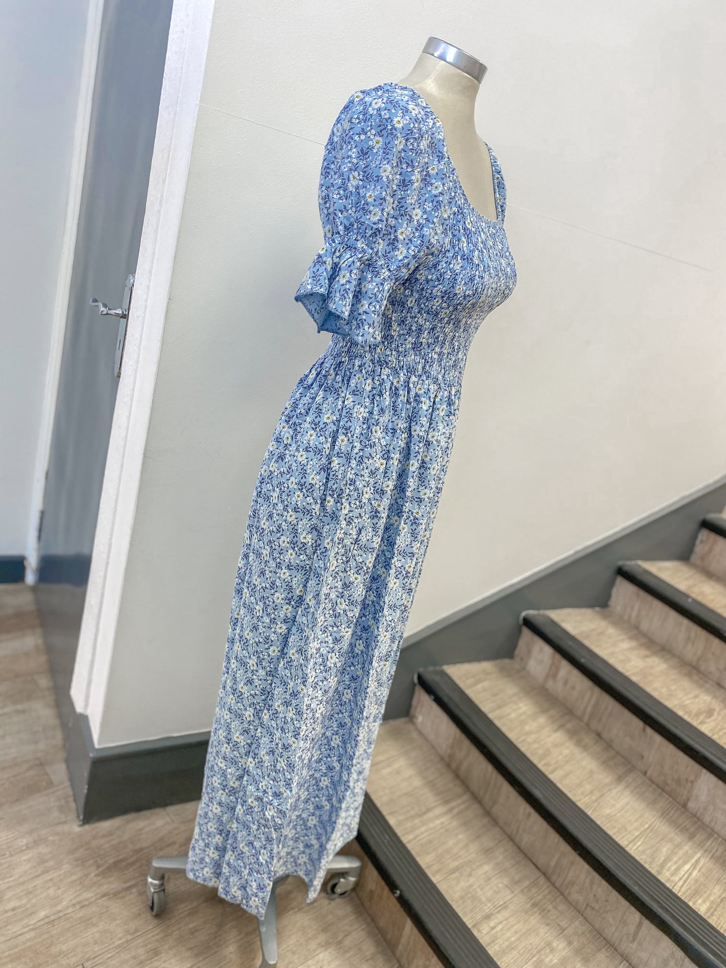 Ditsy Floral Shirred Dress