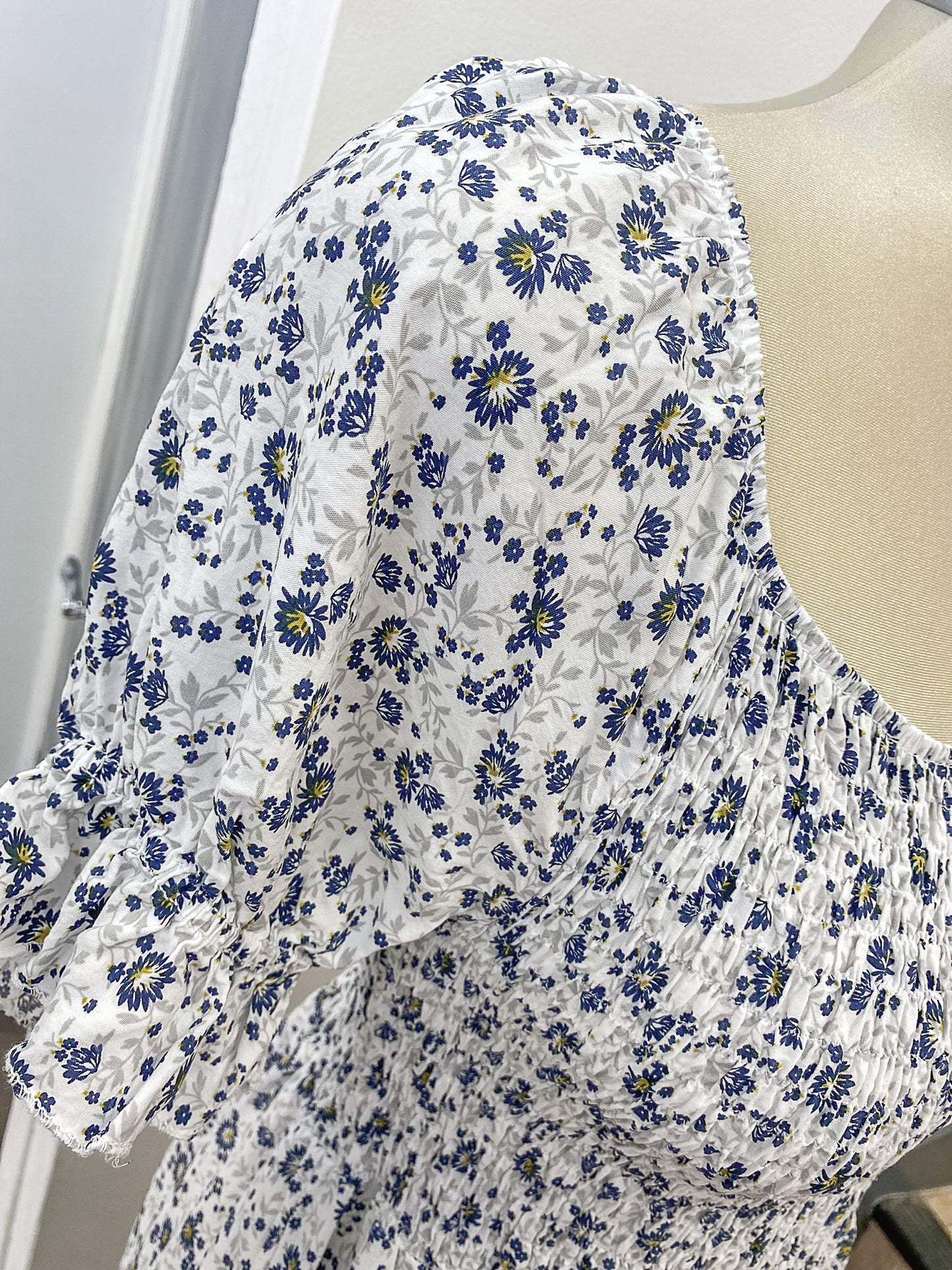 Ditsy Floral Shirred Dress