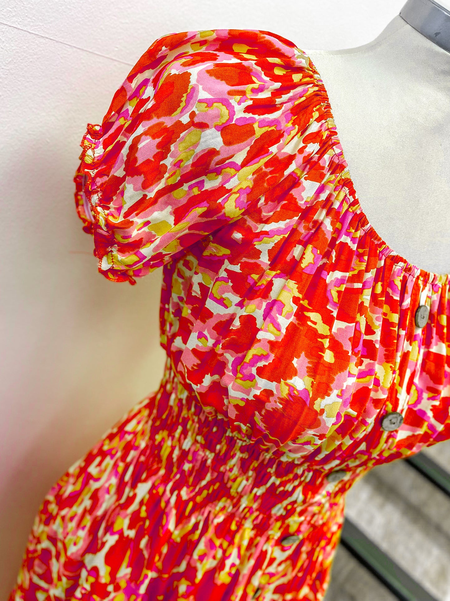 Shirred Waist Mini Dress