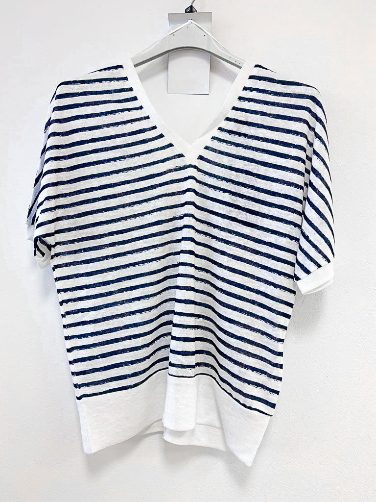 Marble Striped V-Neck Multiway Top