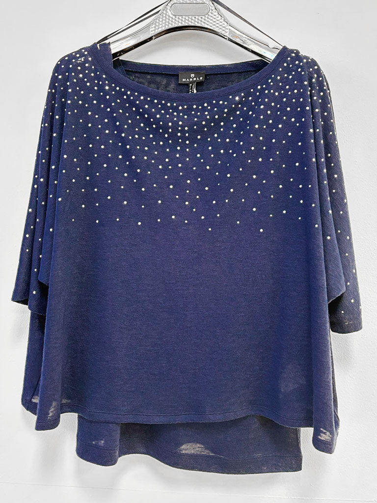 Marble Layered Diamante Top with Cami