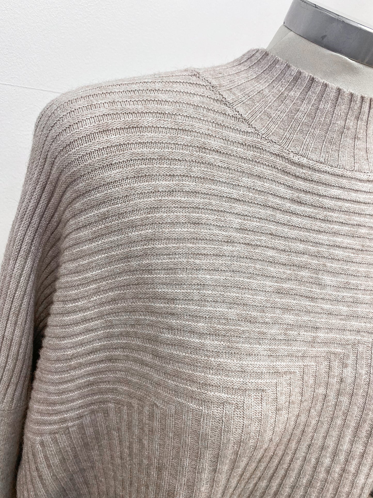 Ribbed Asymmetric Turtle Neck Jumper