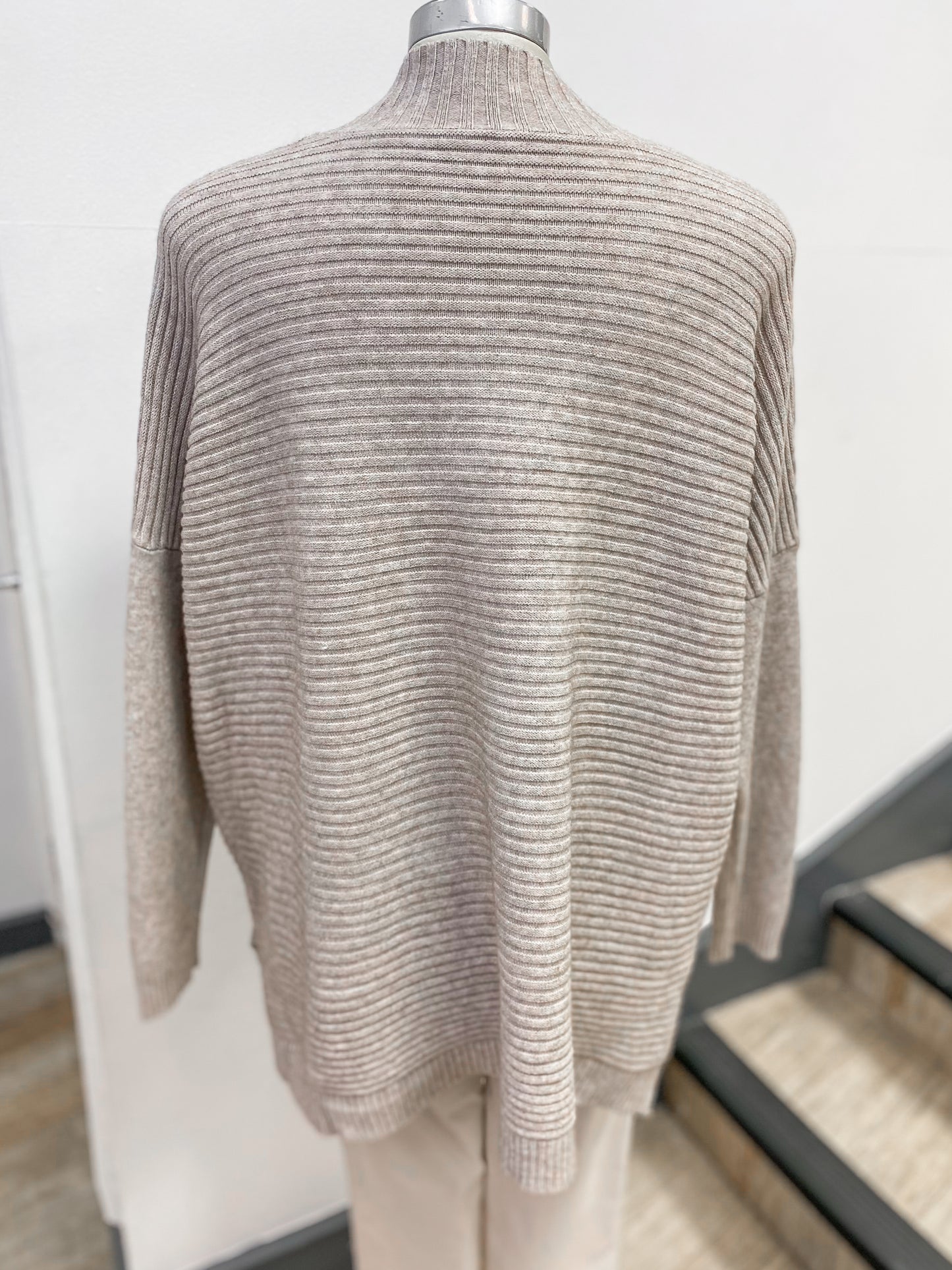Ribbed Asymmetric Turtle Neck Jumper