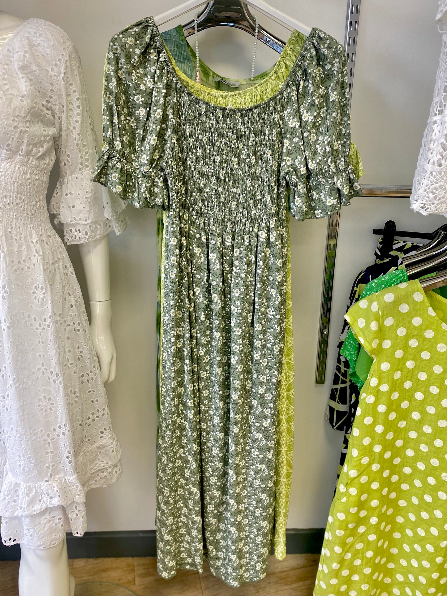 Ditsy Floral Shirred Dress