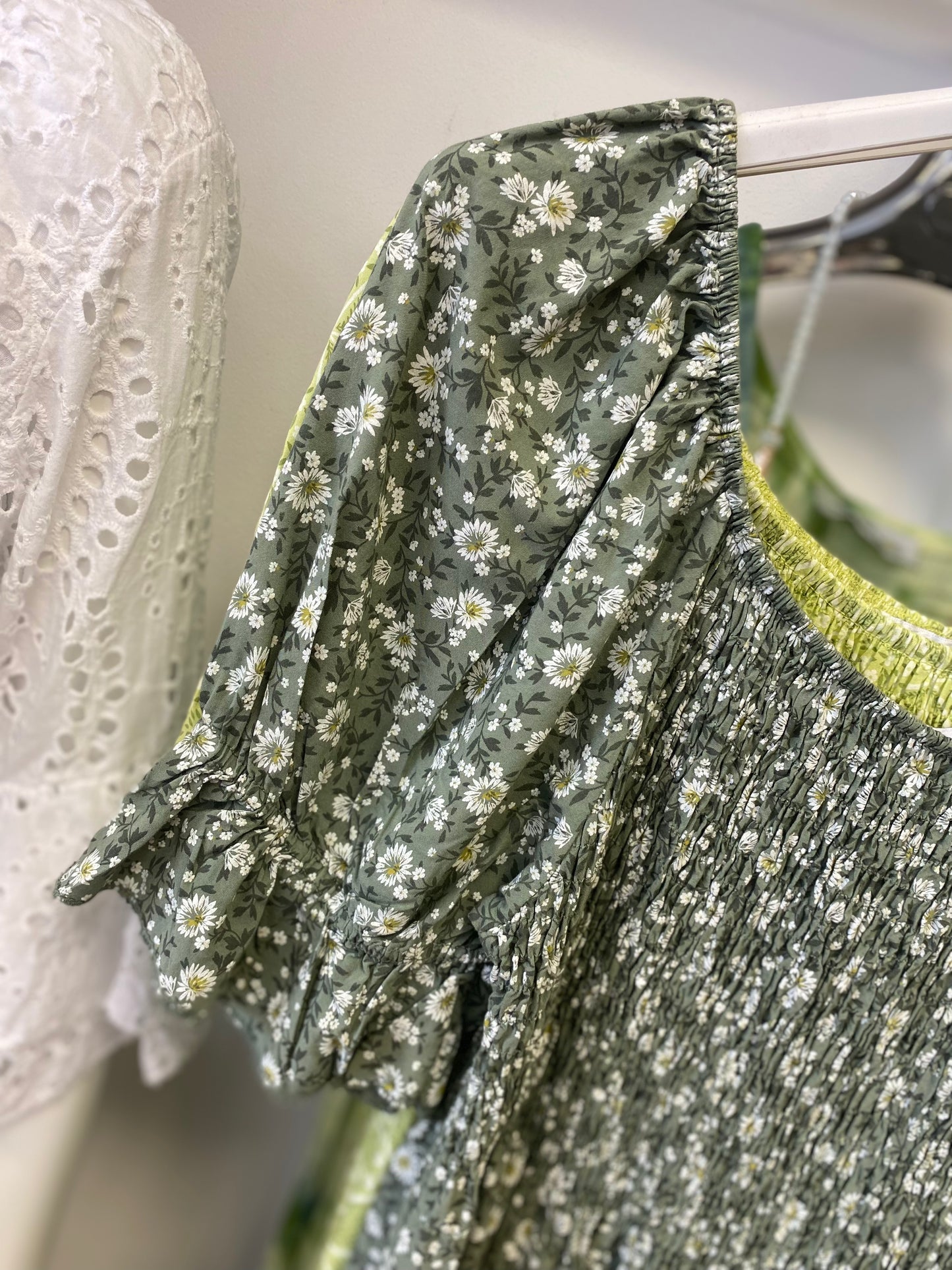 Ditsy Floral Shirred Dress