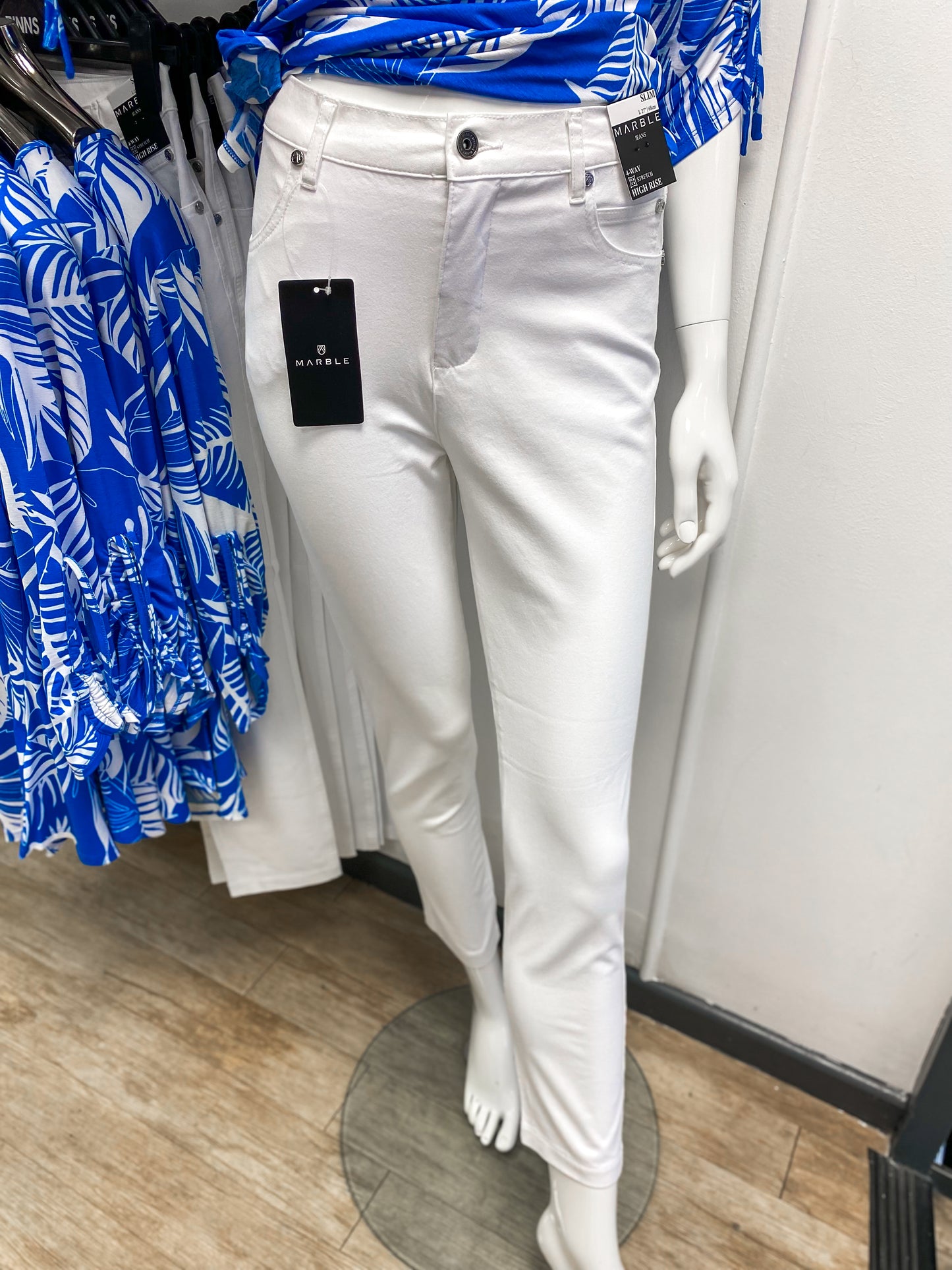 Marble White Slim Jeans