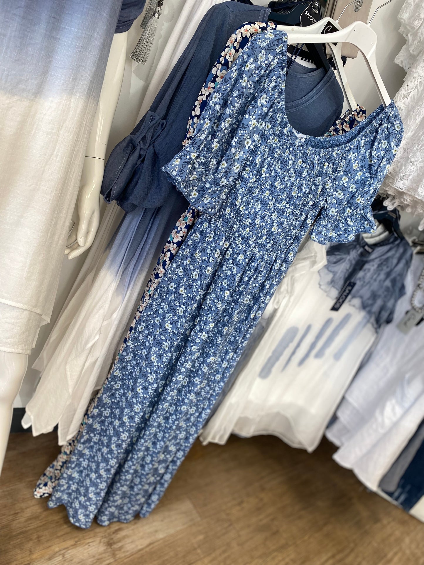 Ditsy Floral Shirred Dress