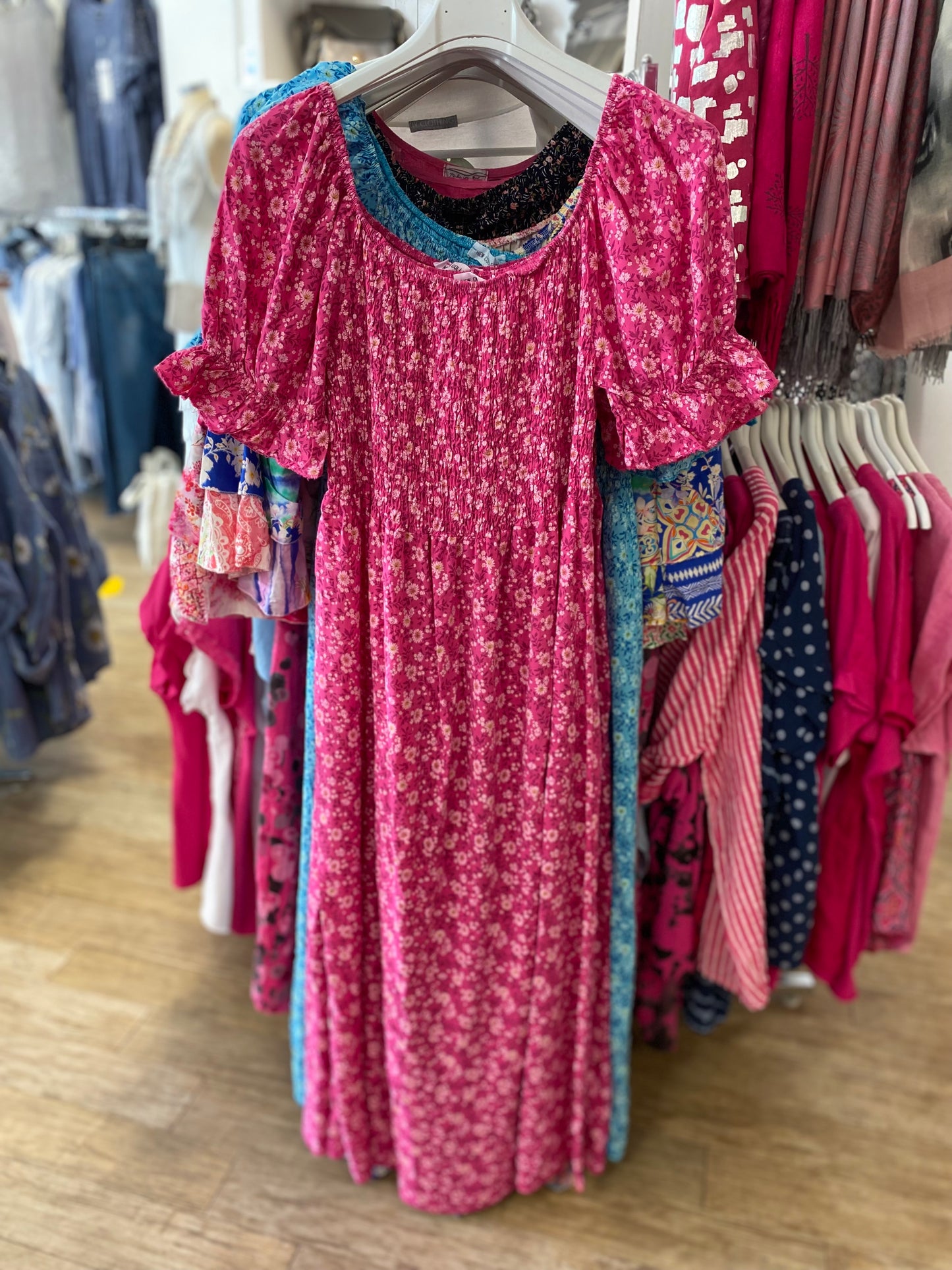 Ditsy Floral Shirred Dress