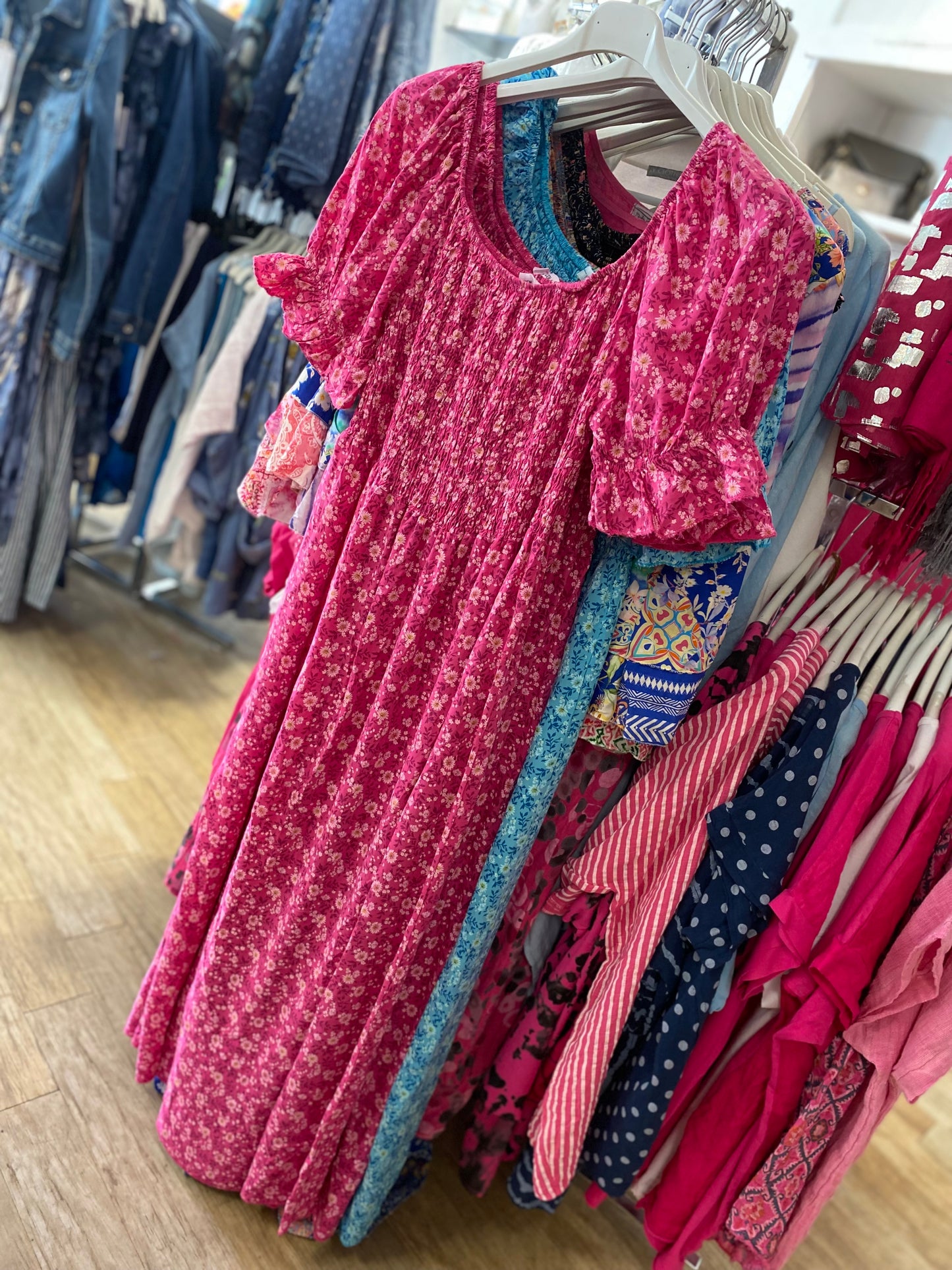 Ditsy Floral Shirred Dress