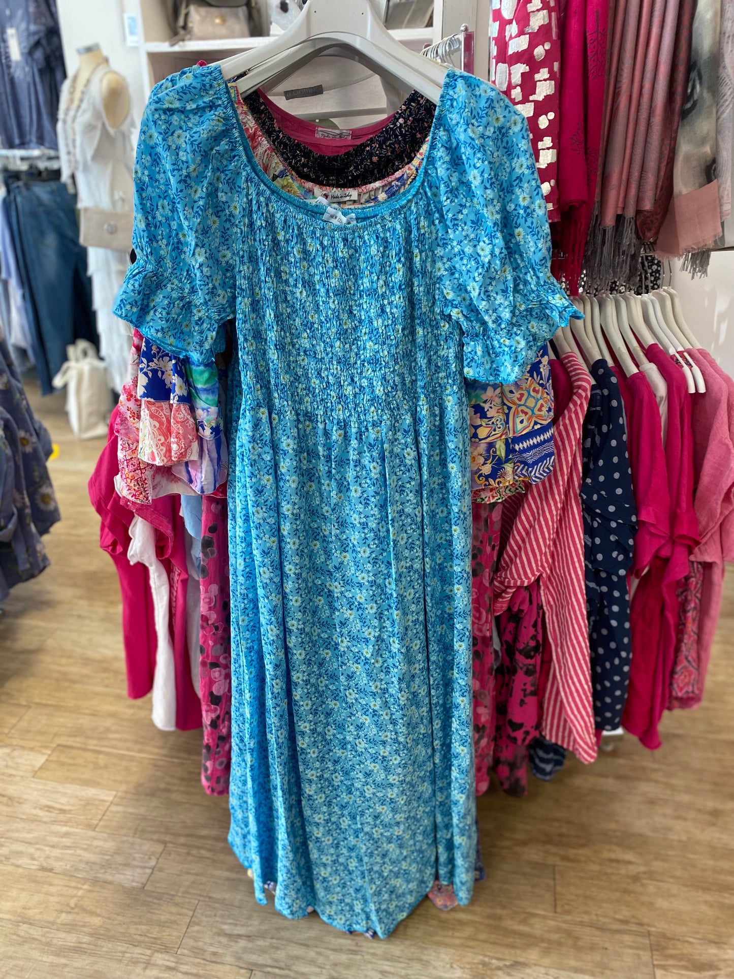 Ditsy Floral Shirred Dress