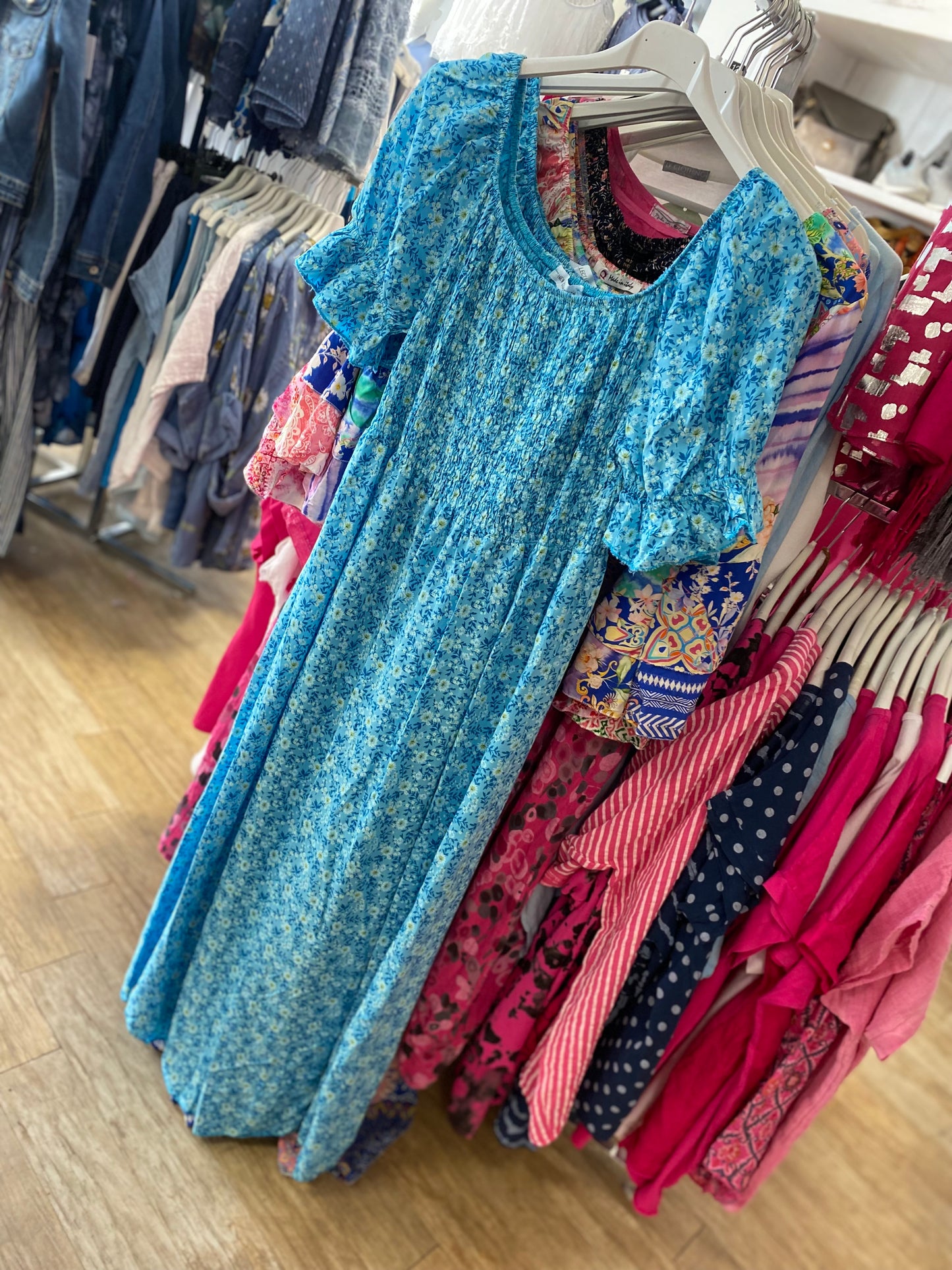 Ditsy Floral Shirred Dress