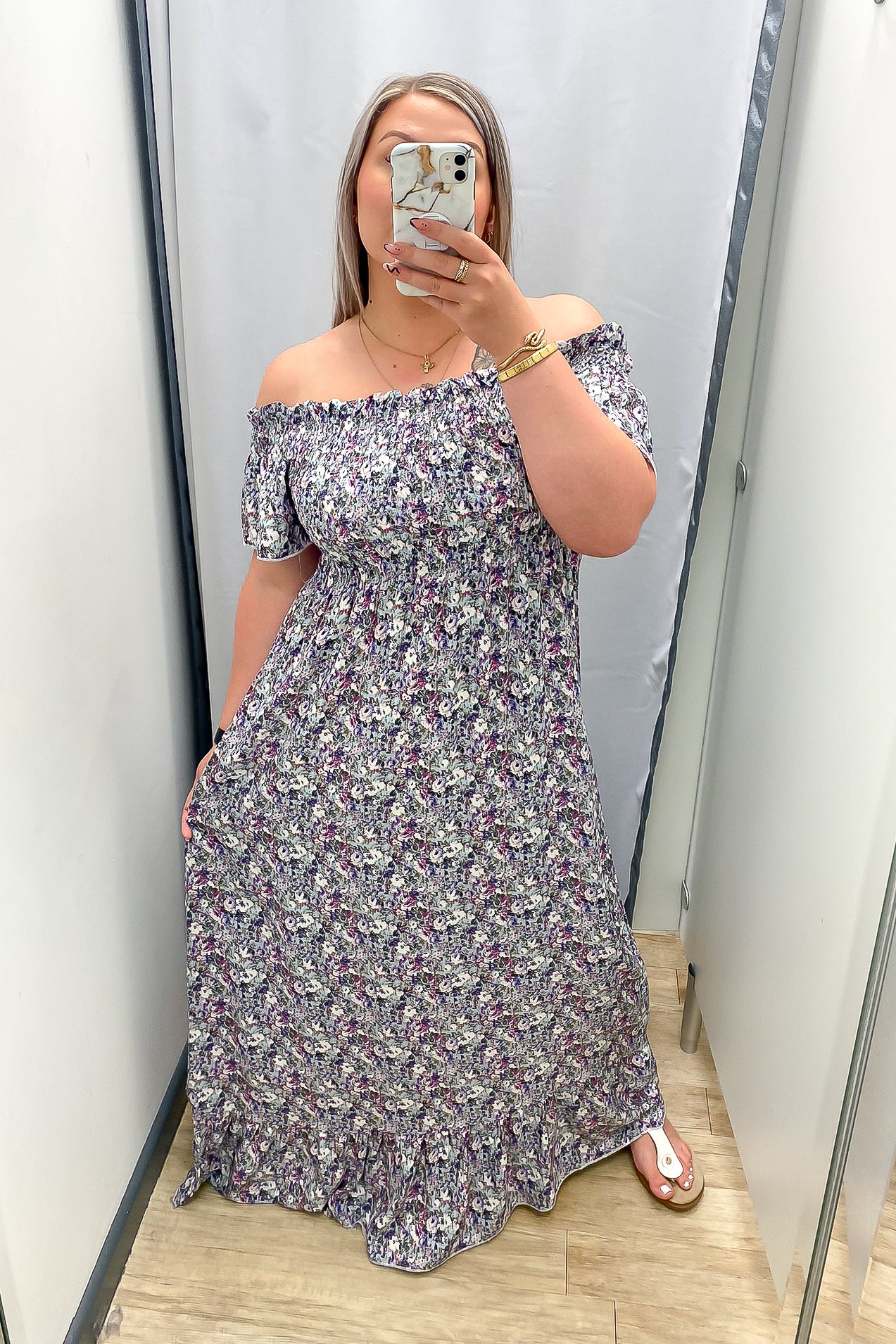 Ditsy Floral Shirred Dress