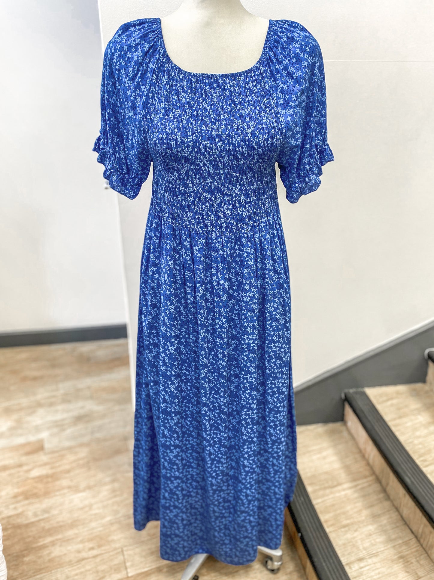 Ditsy Floral Shirred Dress