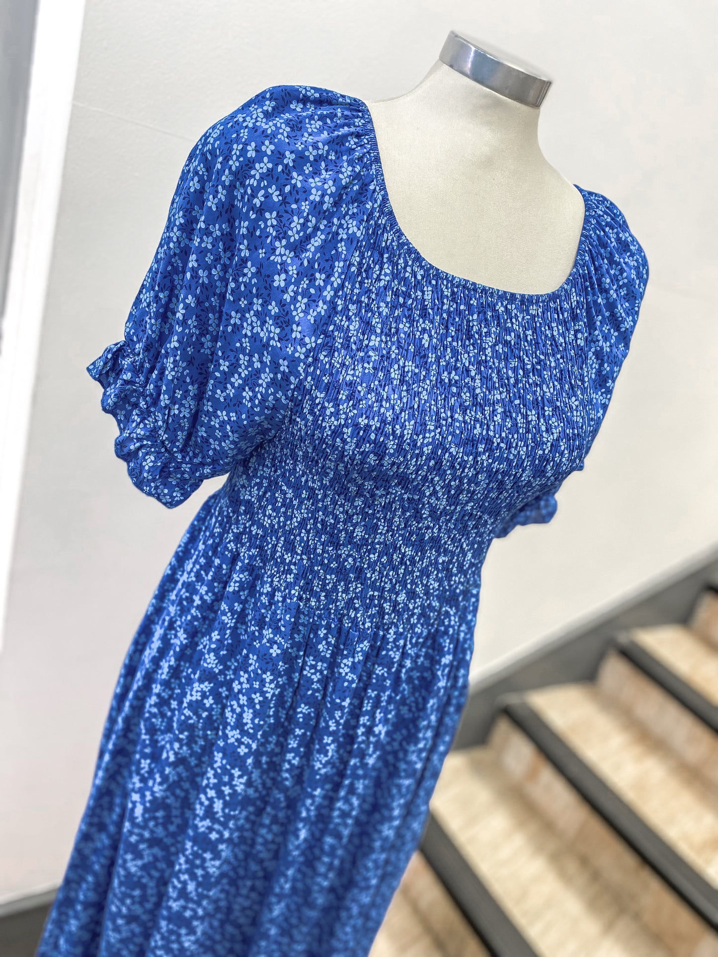 Ditsy Floral Shirred Dress
