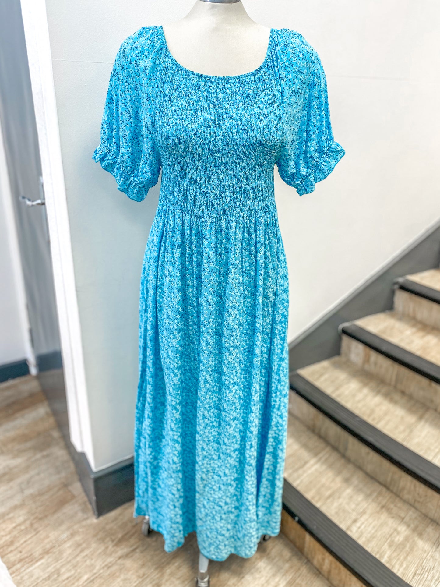 Ditsy Floral Shirred Dress