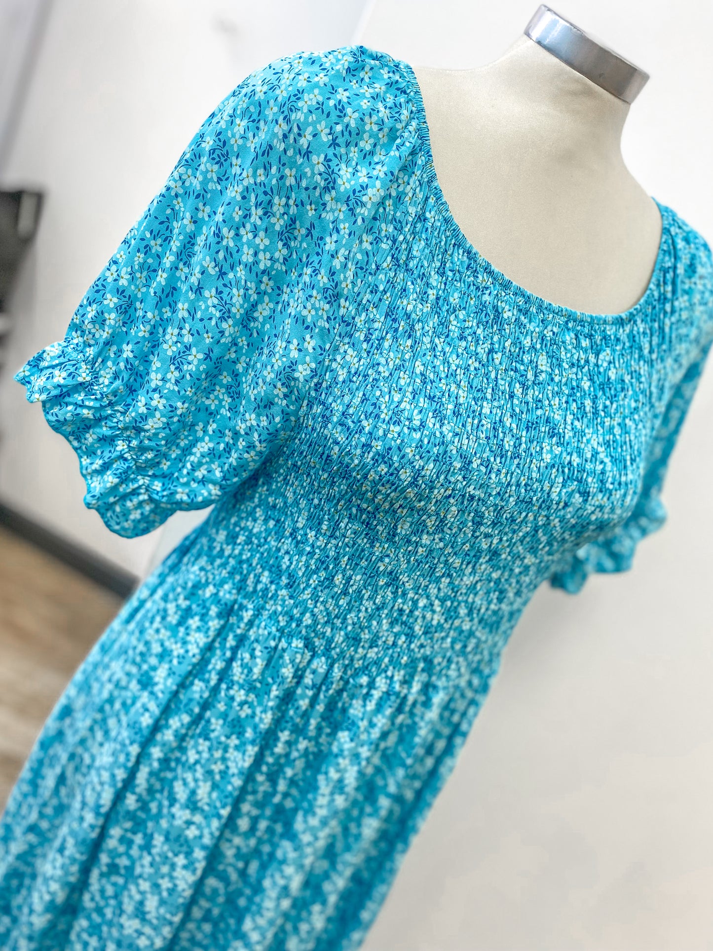 Ditsy Floral Shirred Dress