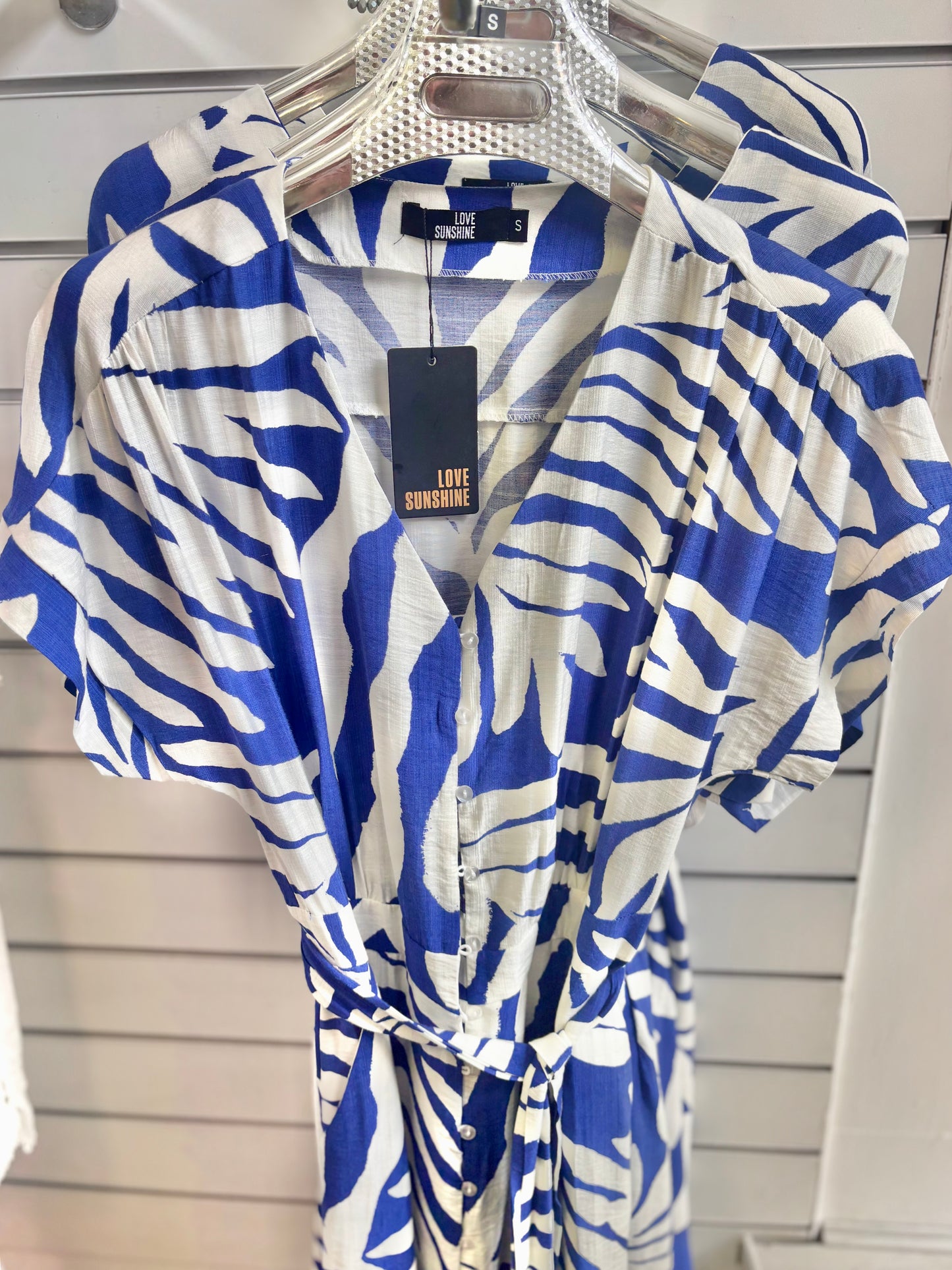 Love Sunshine Short Sleeve Blue Dress