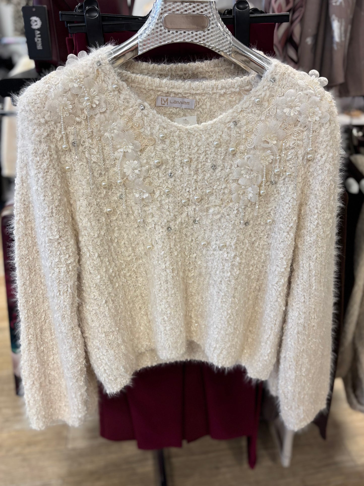 Pearl Diamanté Embellished Jumper