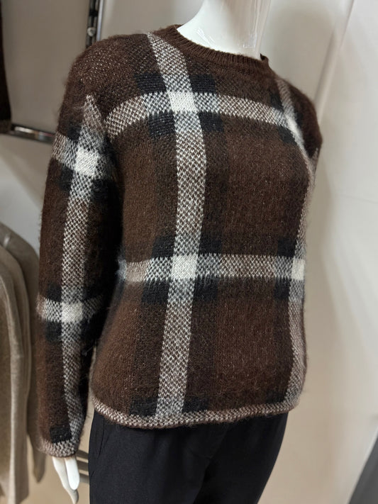 Wool Blend Plaid Jumper