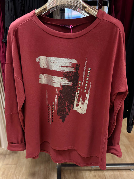 Metallic Graphic Cotton Sweatshirt