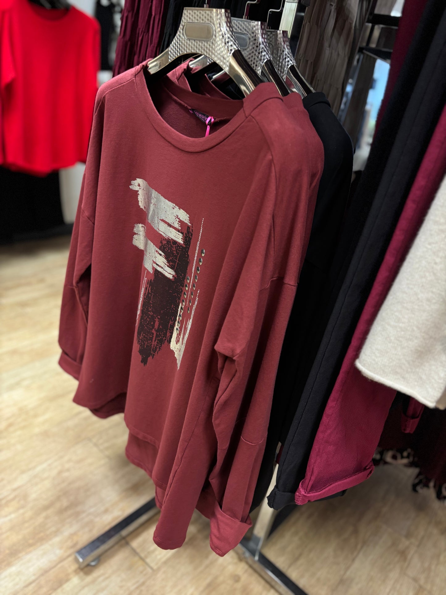 Metallic Graphic Cotton Sweatshirt