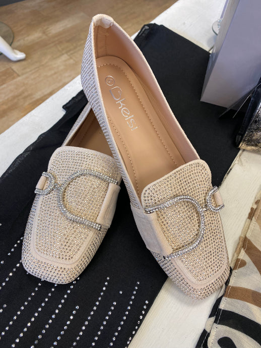 Kelsi Diamanté Flat Shoes