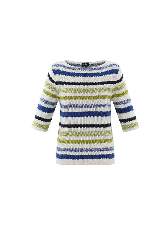 Marble 3/4 Sleeve Striped Jumper