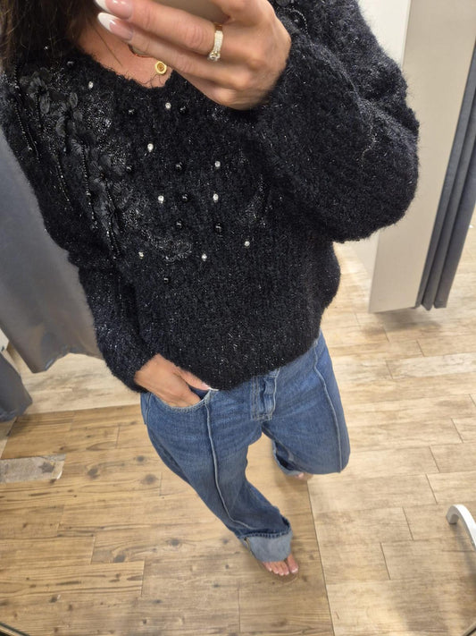 Pearl Diamanté Embellished Jumper