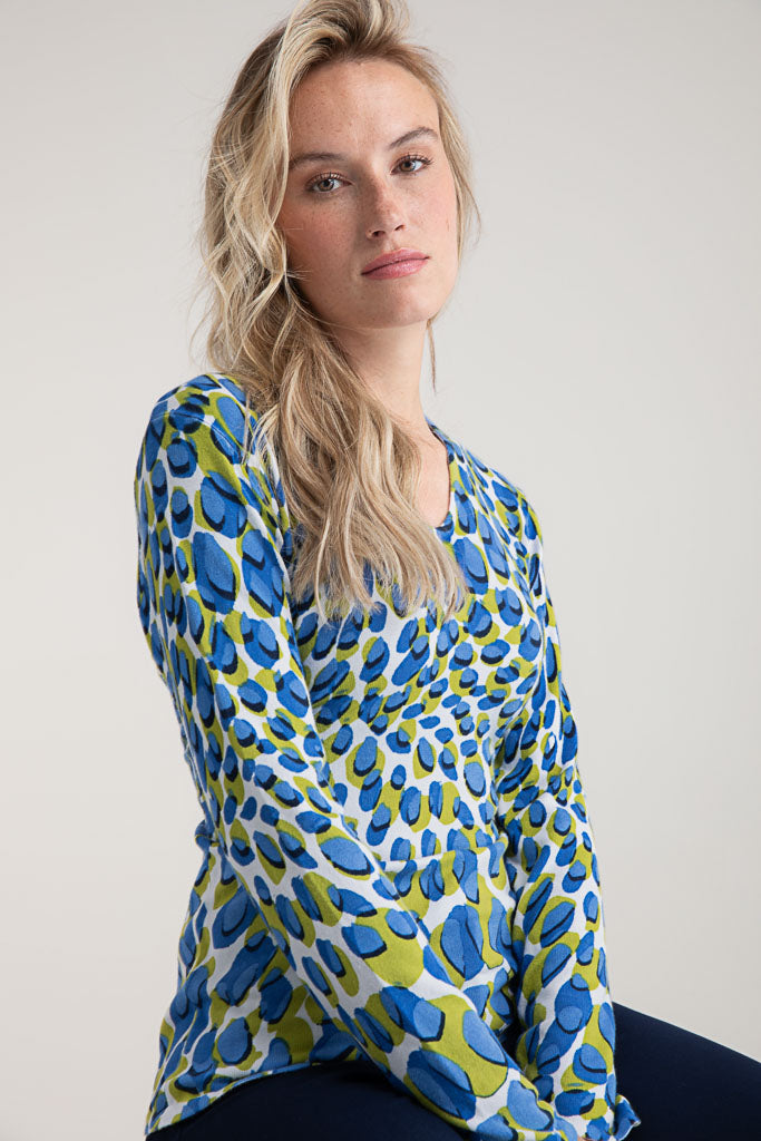 Marble V Neck Spot Jumper